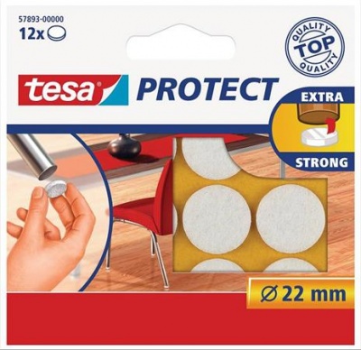 Filckorong, karcolásgátló, 22 mm, TESA "Protect", fehér